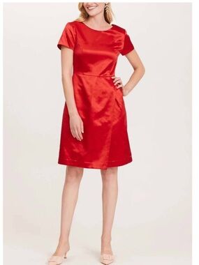 Tyler Böe Red Silk‎ Blend Cocktail Dress – Size 6 – Classic Elegant Sheath